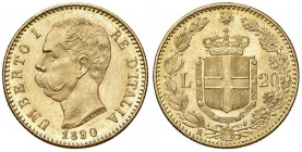 Umberto I (1878-1900) 20 Lire 1890 - Nomisma 988 AU
FDC