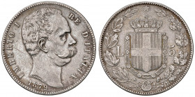 Umberto I (1878-1900) 5 Lire 1879 - Nomisma 993 AG
qBB
