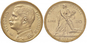 Vittorio Emanuele III (1900-1946) 20 Lire 1912 - Nomisma 1078 AU Sigillata da A. Bazzoni
qFDC