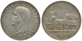 Vittorio Emanuele III (1900-1946) 20 Lire 1936 - Nomisma 1094 AG Colpetto al bordo, minimi graffietti
SPL