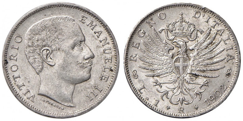 Vittorio Emanuele III (1900-1946) Lira 1902 - Nomisma 1194 AG
qFDC