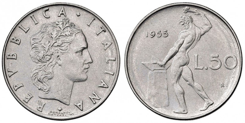 REPUBBLICA ITALIANA (1946-) 50 Lire 1955 - AC
qFDC