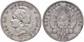 ARGENTINA Peso 1882 - KM 29 AG (g 24,86) Colpetti al bordo
BB