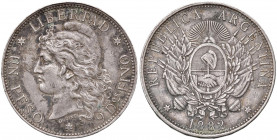 ARGENTINA Peso 1882 - KM 29 AG (g 25,01) Graffietti al D/
BB