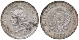 ARGENTINA 20 Centavos 1883 - KM 27 AG (g 4,99) Depositi al D/
SPL/SPL+