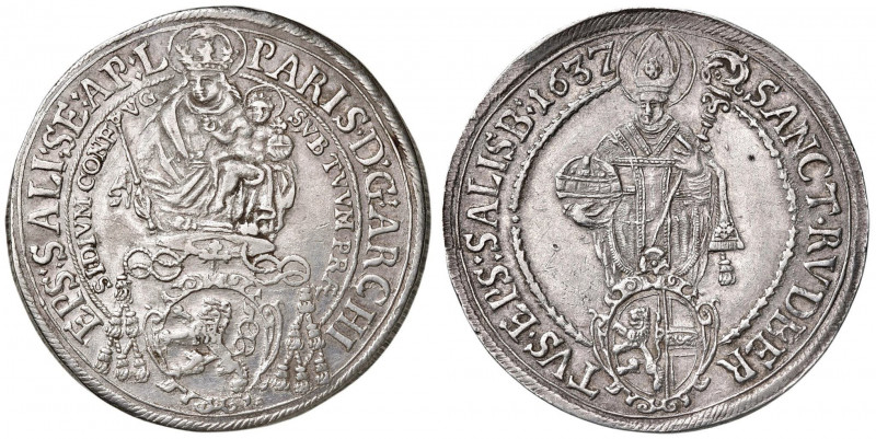 AUSTRIA Salisburgo - Paris von Lodron (1619-1653) Tallero 1637 - KM 87; Dav. 350...