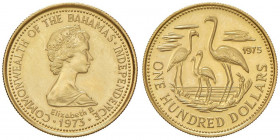 BAHAMAS Elisabetta II (1952-) 100 Dollars 1975 - KM 73 AU (g 5,44) Segnetti sui campi al D/
FDC