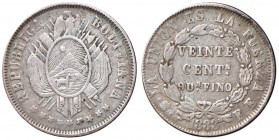 BOLIVIA 20 Centavos 1883 FE - KM 161 AG (g 4,58) Poroso
BB