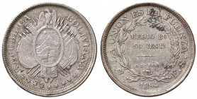 BOLIVIA 50 Centavos 1894 ES - KM 161 AG (g 11,48)
SPL