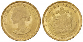CILE 100 Pesos 1926 - Fr. 54 AU (g 20,36) Minimi graffietti da contatto
FDC