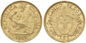 COLOMBIA 5 Pesos 1913 - Fr. 110 AU (g 7,88)
BB