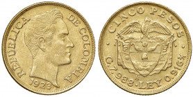 COLOMBIA 5 Pesos 1923 - Fr. 113 AU (g 7,87)
BB+