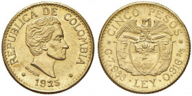COLOMBIA 5 Pesos 1925 - Fr. 115 AU (g 7,97)
SPL+