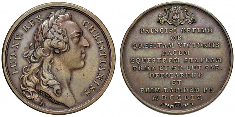 FRANCIA Louis XV (1715-1774) Medaglia 1754 - Opus: Duvivier - AE (g 31,81 - Ø 41...