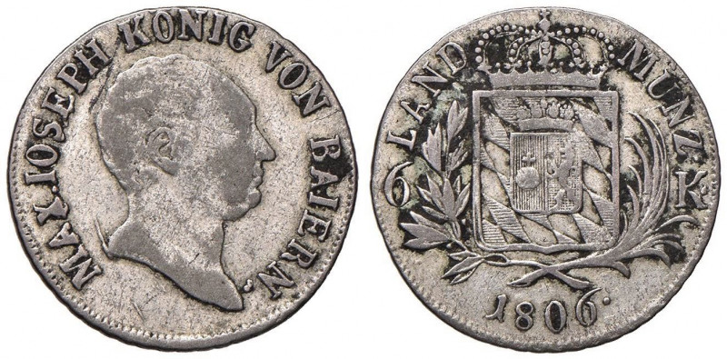 GERMANIA Baviera - Massimiliano Giuseppe (1806-1825) 6 Kreuzer 1806 - MI (g 2,72...