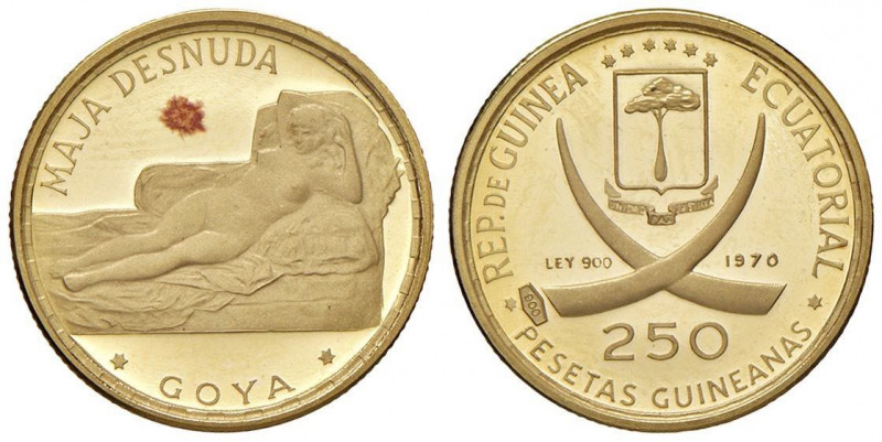 GUINEA EQUATORIALE 250 Pesetas 1970 Goya - Fr. 7 AU (g 3,46) 
FS