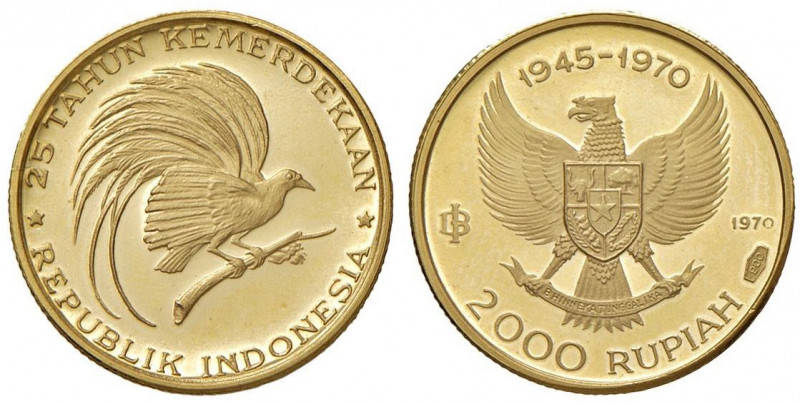 INDONESIA 2.000 Rupie 1970 - KM 28 AU (g 4,81) R
FS