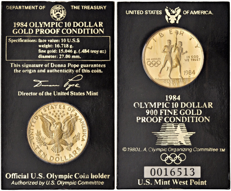 USA 5 Dollari 1984 Olympic - KM 211 AU (g 16,72) In astuccio
FS