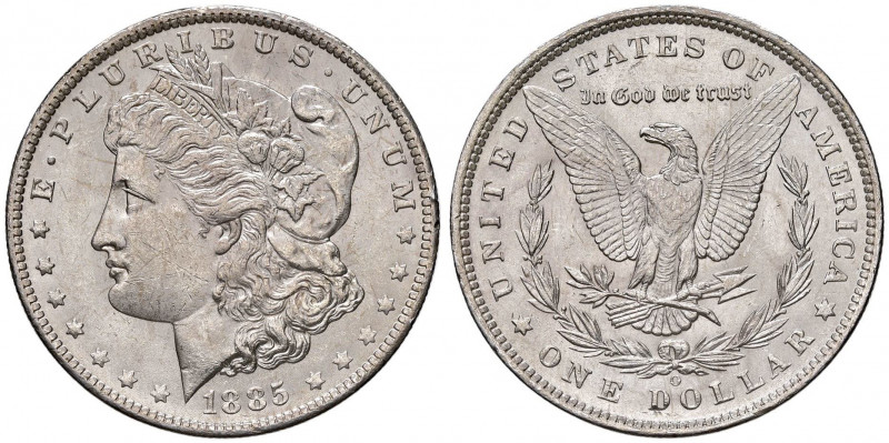 USA Dollar 1885 O - KM 110 AG (g 26,69) Graffietti al D/ 
qFDC