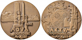 MEDAGLIE FASCISTE Medaglia 1935 A. XIV - Opus: Monti - AE (g 39,39 - Ø 45 mm) Modesti depositi
qFDC/FDC