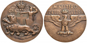 MEDAGLIE FASCISTE Medaglia Ministero della Guerra - Opus: Lorioli - AE (g 85,27 - Ø 60 mm) Depositi al D/, lucidata. Rara in bronzo
SPL