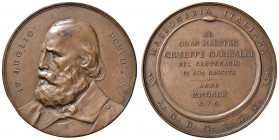 MEDAGLIA MASSONICHE Medaglia 1907 Centenario della nascita del Gran Maestro G. Garibaldi - Opus: Ferrea - AE (g 85,24 - Ø 55 mm) Colpetti al bordo
BB...