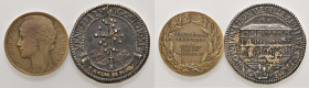 FRANCIA Medaglia Education Physique - Opus: H. Dubois - AE (g 21,74 - Ø 35 mm) In lotto con medaglia Venezia 1951 centro internazionale delle arti e d...