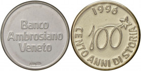 Gettone del Banco Ambrosiano Veneto 1996 per il Centenario AG 925 - in confezione originale
FDC