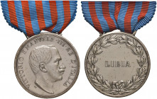 Vittorio Emanuele III (1900-1946) Medaglia Libia - Opus: S.J. - MA (g 14,00 - 31 mm) Riconio. Con nastrino
BB
