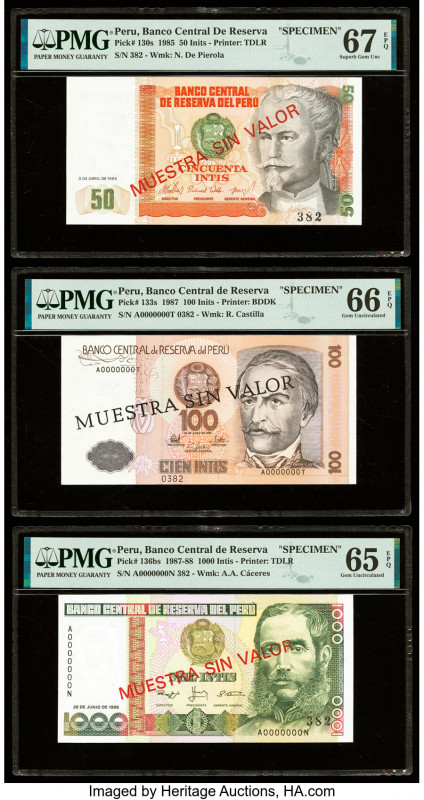 Peru Banco Central de Reserva 50; 100; 1000 Intis 3.4.1985; 26.6.1987; 28.6.1988...