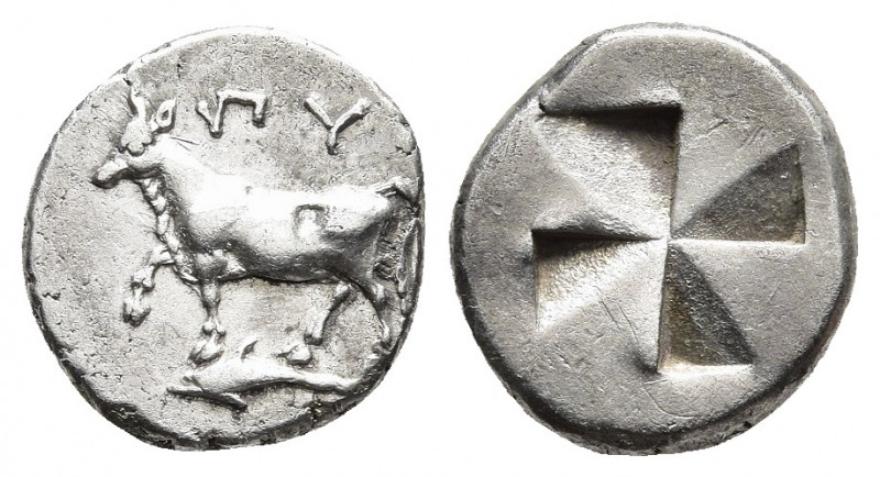 THRACE. Byzantion. Siglos (Circa 340-320 BC).
Obv: 'ΠΥ.
Bull standing left on ...