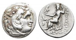KINGS OF THRACE (Macedonian). Lysimachos (305-281 BC). Drachm. Kolophon.
Obv: Head of Herakles right, wearing lion skin.
Rev: ΛΥΣΙΜΑΧΟΥ / ΒΑΣΙΛΕΩΣ....