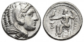 KINGS OF MACEDON. Alexander III 'the Great' (336-323 BC). Tetradrachm. Uncertain mint in Greece and Macedon. Obv: Head of Herakles right, wearing lion...