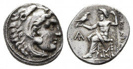 KINGS OF MACEDON. Alexander III 'the Great' (336-323 BC). Drachm. Uncertain mint. Obv: Head of Herakles right, wearing lion skin. Rev: AΛEΞANΔPOY. Zeu...