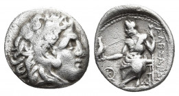 KINGS OF MACEDON. Alexander III 'the Great' (336-323 BC). Drachm. Sardeis.
Obv: Head of Herakles right, wearing lion skin.
Rev: ΑΛΕΞΑΝΔΡΟΥ.
Zeus se...