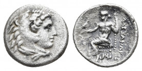 KINGS OF MACEDON. Alexander III 'the Great' (336-323 BC). Drachm. Sardeis.
Obv: Head of Herakles right, wearing lion skin.
Rev: AΛEΞANΔPOY.
Zeus se...