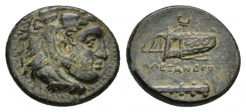 KINGS OF MACEDON. Alexander III 'the Great' (336-323 BC). Ae. Uncertain mint in ...