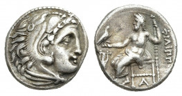 KINGS OF MACEDON. Philip III Arrhidaios (323-317 BC). Drachm. 'Kolophon'.
Obv: Head of Herakles right, wearing lion skin.
Rev: ΦIΛIΠΠOY.
Zeus seate...