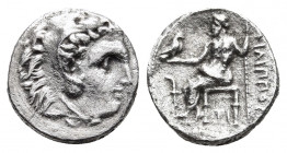 KINGS OF MACEDON. Philip III Arrhidaios (323-317 BC). Drachm. Sardes.
Obv: Head of Herakles right, wearing lion skin.
Rev: ΦΙΛΙΠΠΟΥ.
Zeus seated le...