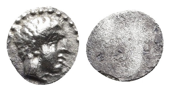 CYPRUS. Salamis AR Obol. Evagoras I(?), Circa 411-374/3 BC.
Obv: Head of male r...
