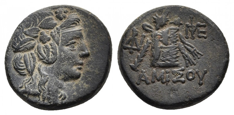 PONTOS. Amisos. Time of Mithradates VI Eupator (Circa 85-65 BC). Ae. Obv: Head o...