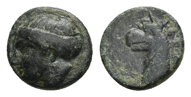 IONIA. Phokaia. Ae (Circa 300 BC).
Obv: Female head (Aphrodite?) left, with hai...