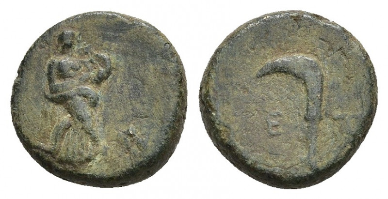 PISIDIA. Etenna. Ae (1st century BC).
Obv: Female figure advancing right, head ...