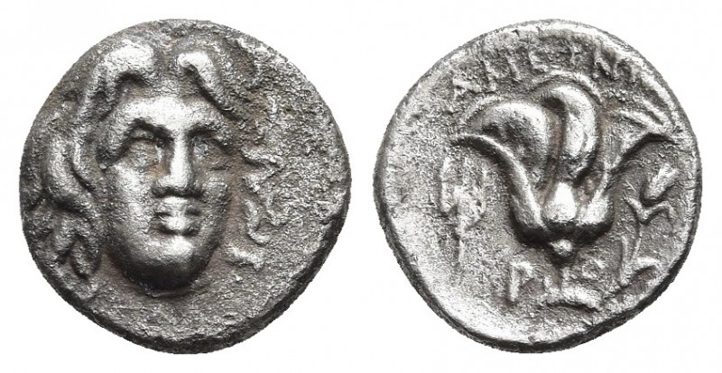 CARIA. Rhodes. Drachm (229-205 BC). Ameinias, magistrate. Obv: Head of Helios fa...