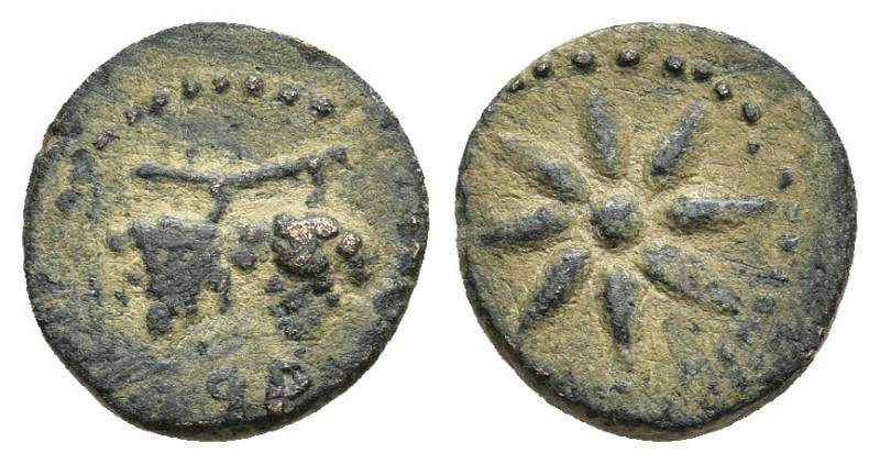 CILICIA. Soloi - Pompeiopolis circa 66-27 BC. Ae.
Obv: Two grape clusters on st...