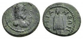 MYSIA. Hadrianeia. Pseudo-autonomous. Time of Hadrian (117-138). Ae.
Obv: Laureate head of Asklepius.
Rev: AΔPIANЄΩN.
Telesphorus standing, facing....