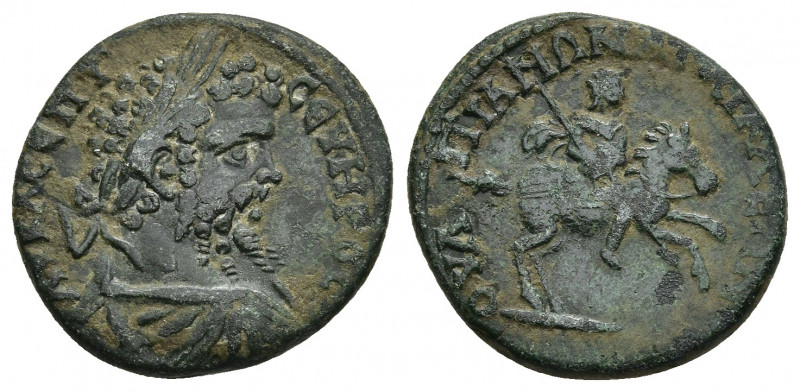 LYDIA. Tabala. Septimius Severus (193-211). Ae.
Obv: AY KAI ? CE CEOYHPOC ?E.
...