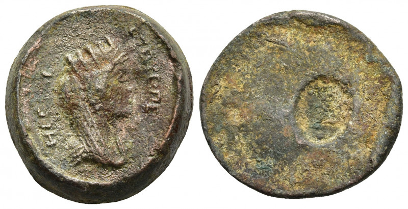 SYRIA, Coele-Syria. Heliopolis. Septimius Severus. 193-211 AD.
Obv: Bust of Tyc...