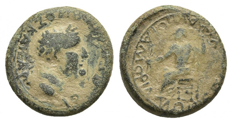 PHRYGIA. Amorium. Vespasian (69-79). Ae. L. Vipsanius Silvanus, magistrate.
Obv...