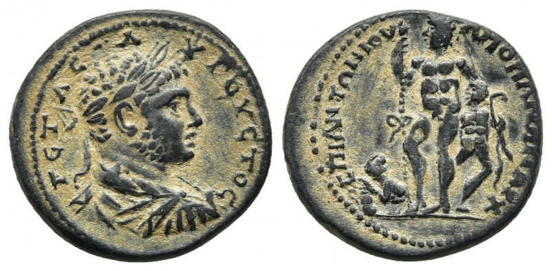 PHRYGIA. Amorium. Geta (Caesar, 198-209). Ae.
Obv: ΓΕΤΑC AΥΓΟΥCTOC.
Bareheaded...